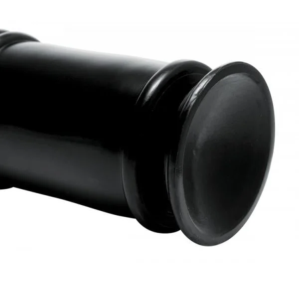 The Enormass Ribbed Plug With Suction Base Black