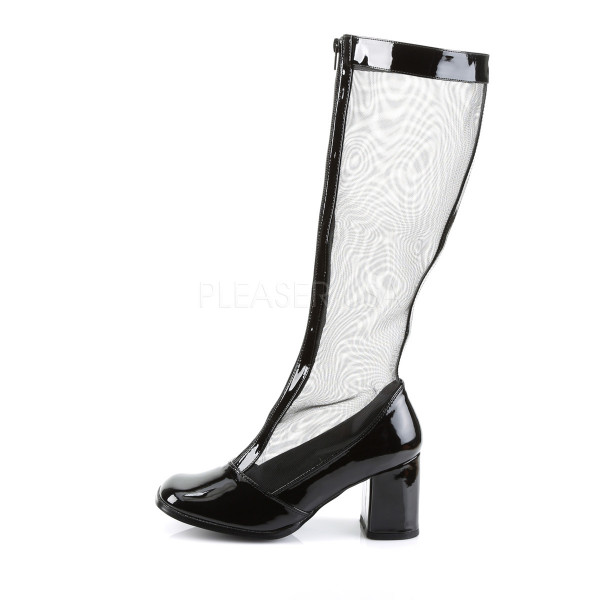 3 inches Block Heel, Gogo Mesh Boot, Str. Pat, Front Zip — image 7 of 8