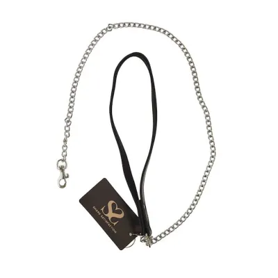 Bound X Chain Leash With Textured Leather Handle