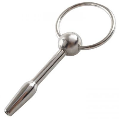 Torment Stainless Steel Stopper Through Hole Penis Plug 7cm