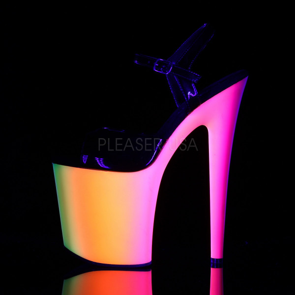 8 inches Heel, 4 inches PF Ankle Strap Sandal W/Neon MC PF Bottom — image 7 of 8