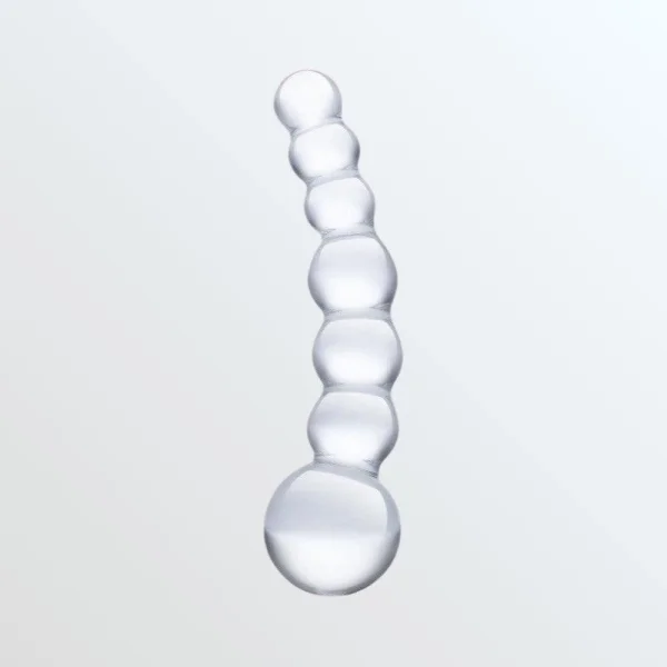 Gläs Curved Beaded Glass Dildo - Clear