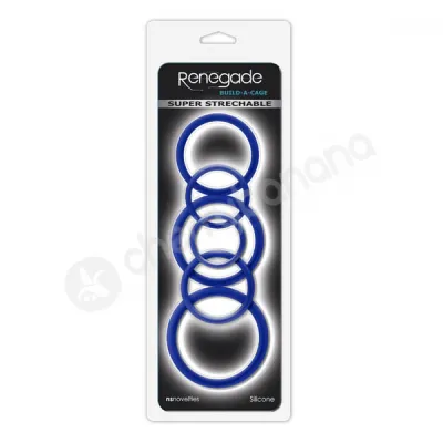 Renegade Build A Cage Blue Cock Rings 6 Pack