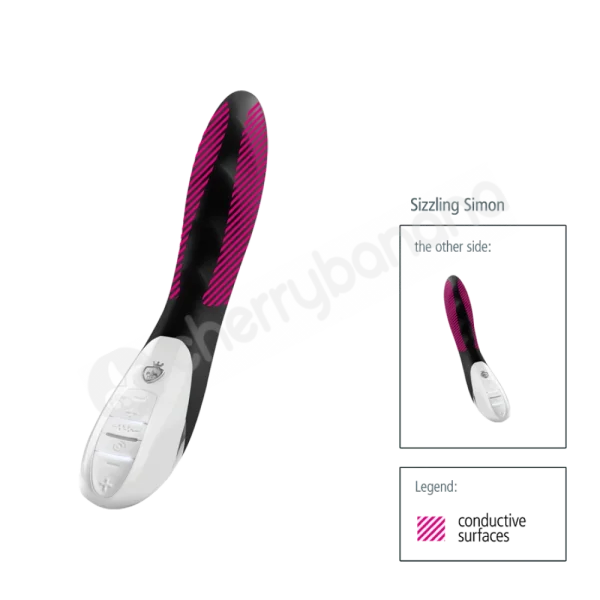 Mystim Sizzling Simon Sexy Black E-stim Vibrator