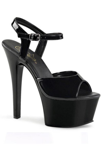 Pleaser Aspire 6" Black Vegan Platforrm Sandal