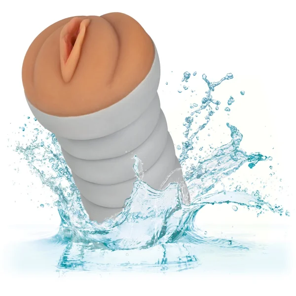 Gripper Ribbed Tight Pussy Brown Masturbator