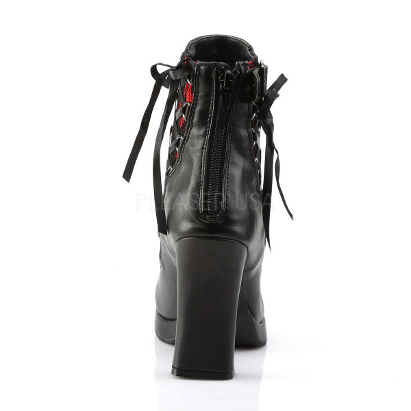 4 inches Heel, 3/4 inches P/F Corseted Triple Buckled Straps Ankle Boot — image 4 of 4