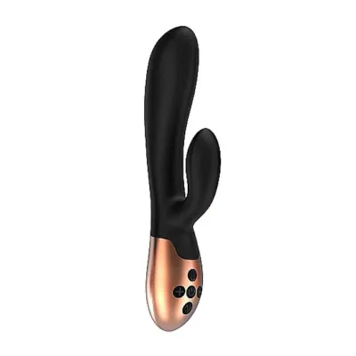 Heating G spot Vibrator Exquisite Black 8 Inch