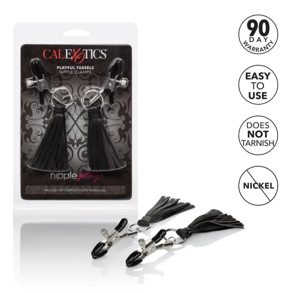Nipple Play Playful Tassels Nipple Clamps By CalExotics - Black