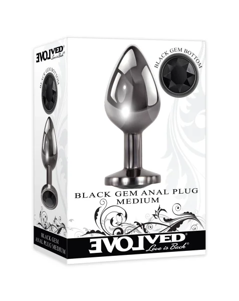Black Gem Anal Plug - Medium