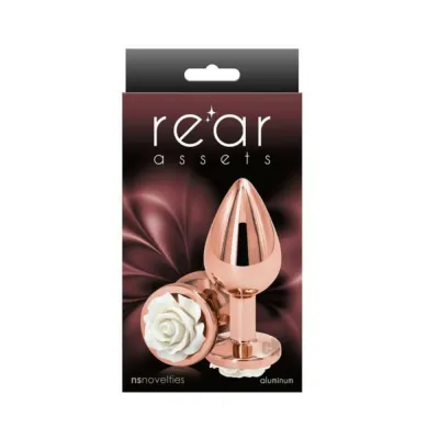 Rear Assets Rose Anal Plug Medium White