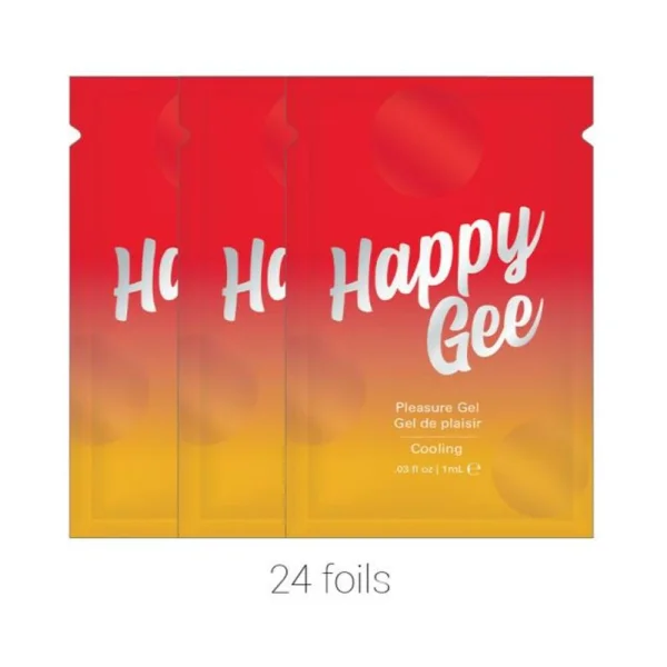 Happy Gee Cooling Pleasure Gel (bulk Pack/24 Pcs) .03 Oz Foils