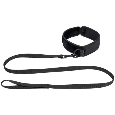 Bondara Restrain Me Black Velvet Collar Leash