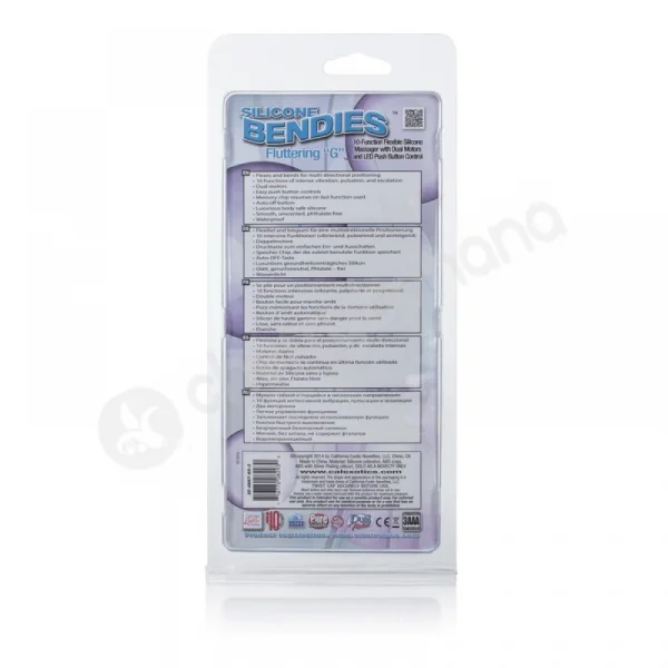Silicone Bendies Fluttering 'G' Blue Vibrator