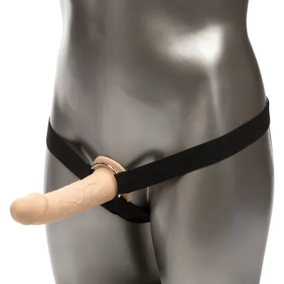 Performance Maxx Life Like Silicone 7 Hollow Penis Extension With Harness By CalExotics Vanilla