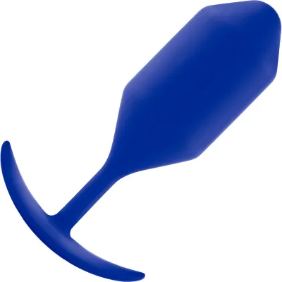 b Vibe Snug Plug 4 Extra Large Silicone Weighted Butt Plug Navy