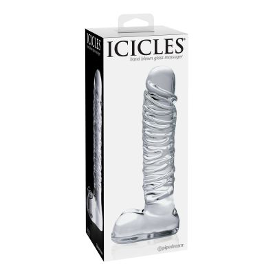 8 5 Textured Glass Cock Balls
