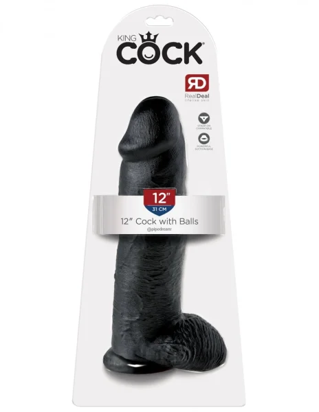 King Cock - 12" Cock w Balls Black — image 4 of 6