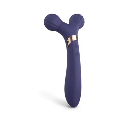 Personal Massagers Love To Love Fireball Rechargeable Dual Ended Silicone Body Massager Vibrator Midnight Indigo