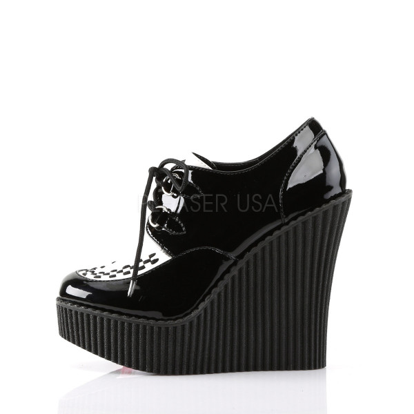 5 1/4 inches Wedge PF Two Tone Creeper w/Interwoven Apron Detail — image 3 of 4