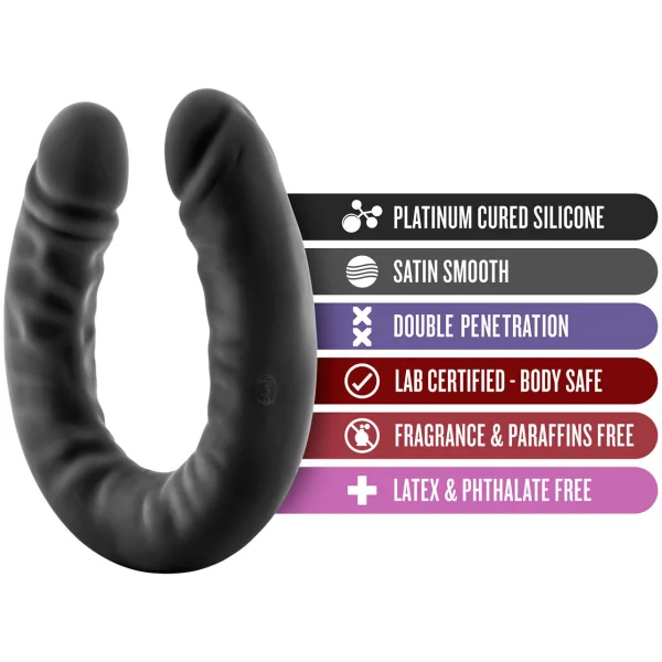 18" Slim Double Sided Dildo in Black