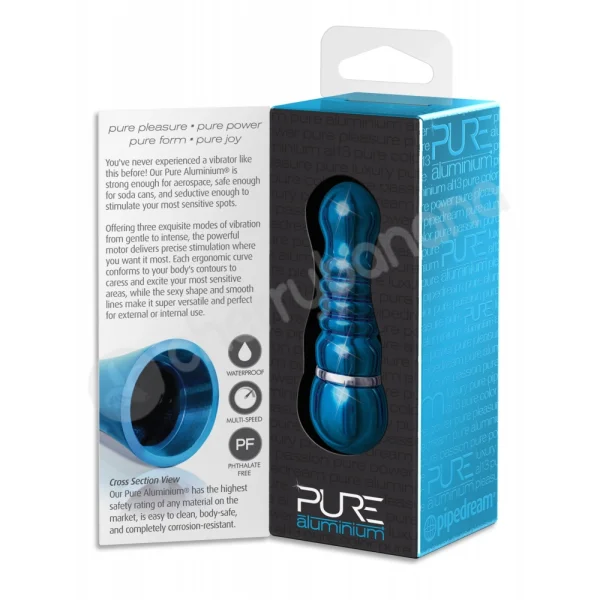 Pure Aluminium Small Blue Bullet Vibrator