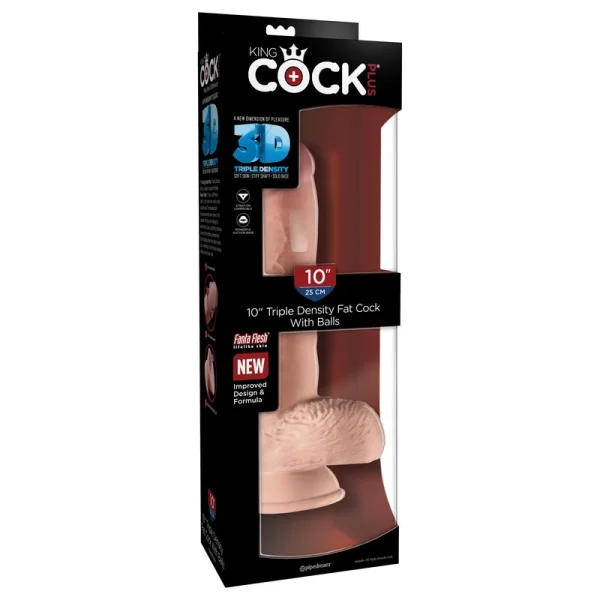 King Cock Plus 10 Inch Triple Density Fat Cock With Balls