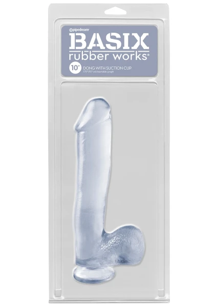 Pipe Dreams Basix Rubber Works - 10" Dong with Suction Cup - (PACK OF 2)
