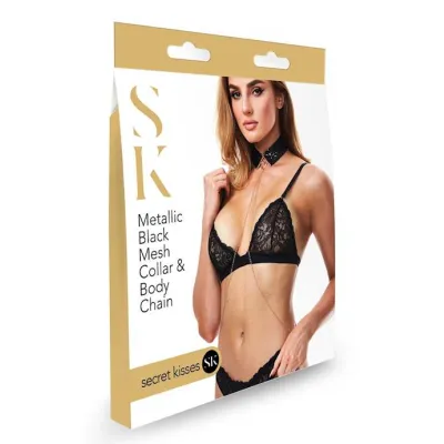 Secret Kisses Metal Collar And Chain