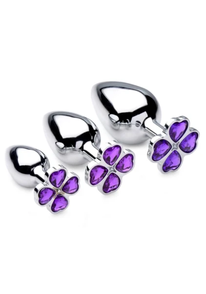 Booty Sparks Violet Flower Gem Anal Plug Set