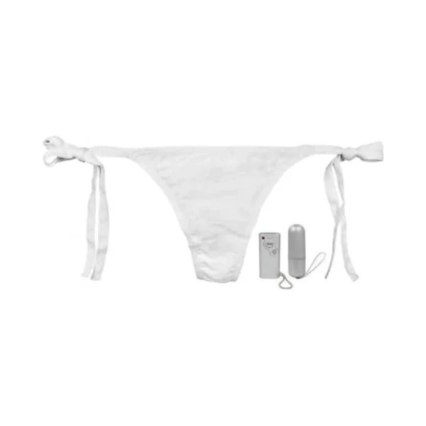 Bridal Panty Vibrating With Remote 10 Function Bullet Waterproof White — image 4 of 5