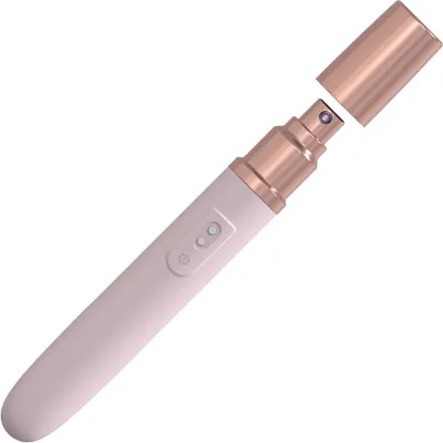 Loveline The Traveler Rechargeable Waterproof Silicone Vibrator Lube Dispenser Pink