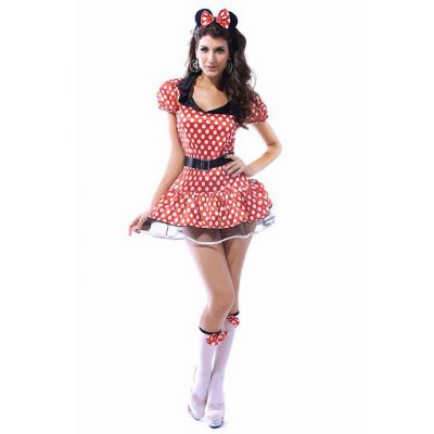 Minnie Mouse Costume Red white One Size