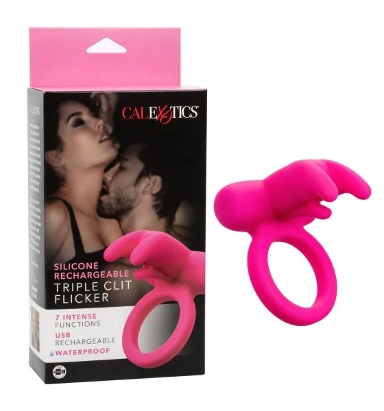 Silicone Rechargeable Triple Clit Flicker