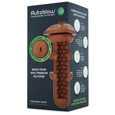 Autoblow A I Silicone Vagina Sleeve Brown