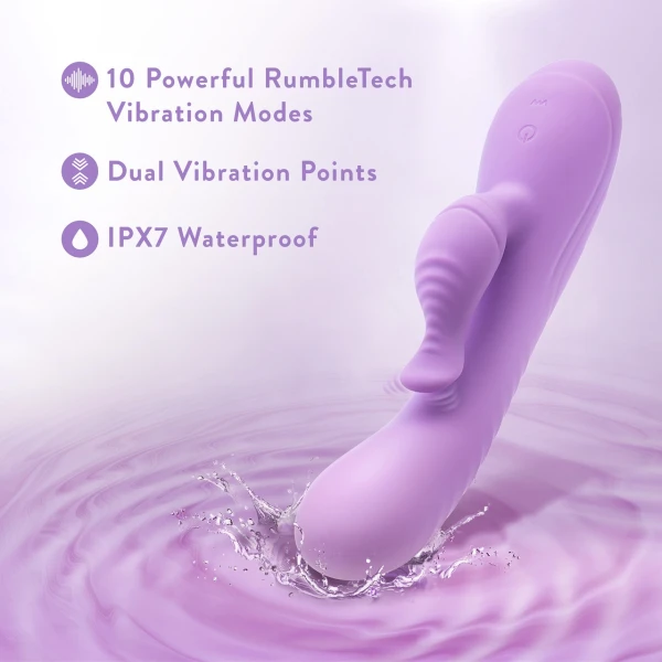 Evelyn Rechargeable Waterproof Silicone Dual Stimulation Vibrator By Blush - Purple