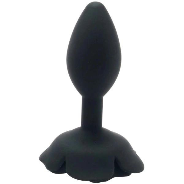 Forbidden Large Rose Silicone Butt Plug By CalExotics - Black