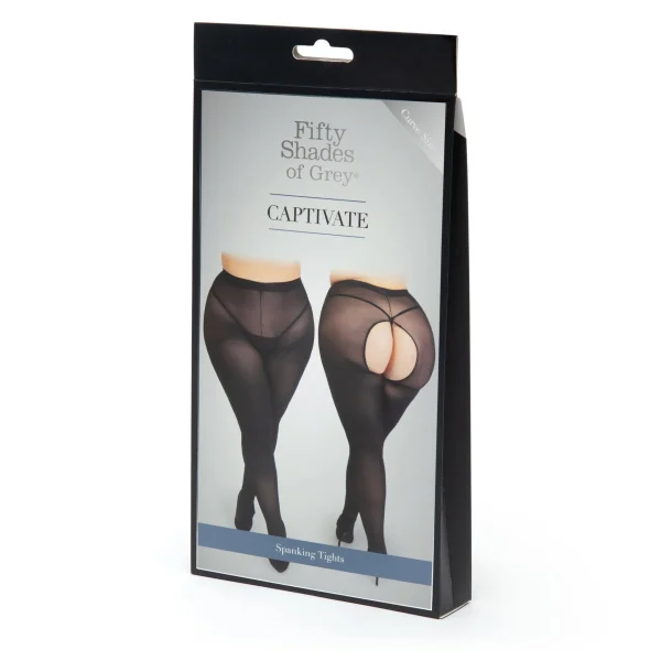 Fifty Shades of Grey Captivate Spanking Pantyhose - Curve Size - Black