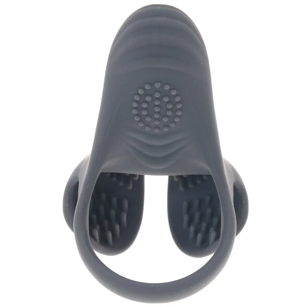Gender X Undercarriage Rechargeable Silicone Waterproof Vibrating Cock Ring - Gray