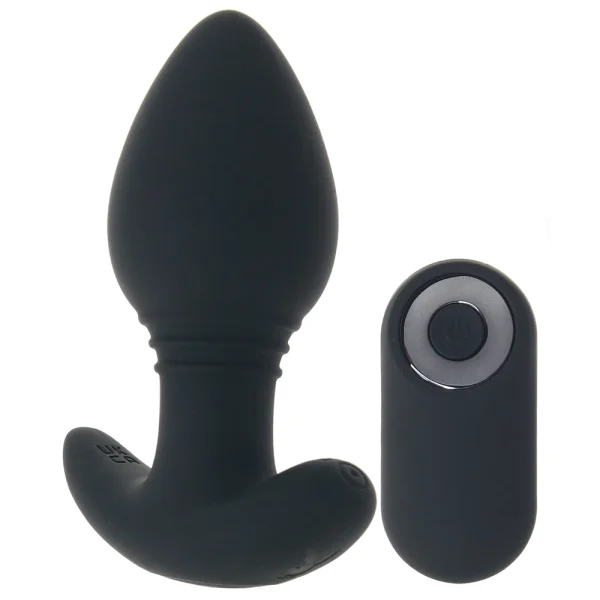 Playboy Pleasure Plug & Play Rechargeable Silicone Vibrating Butt Plug With Remote - Black