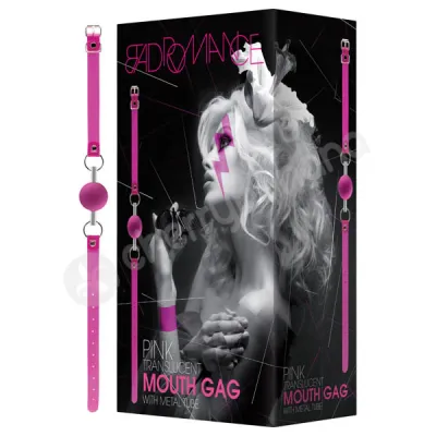 Bad Romance Pink Translucent Mouth Gag With Metal Tube