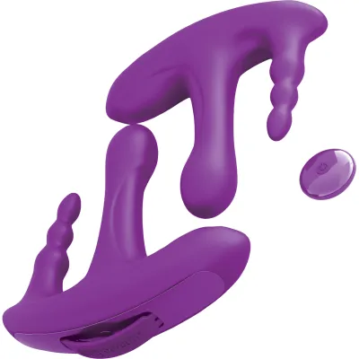 3Some Rock N Ride Triple Stimulation Rechargeable Remote Controlled Silicone Vibrator
