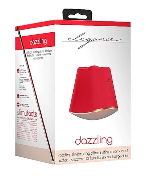 Rotating & Vibrating Clitoral Stimulator - Dazzling - Red
