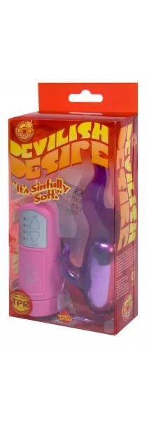 Devilish Desires Flame Shaped Vibrator With Remote Waterproof Purple