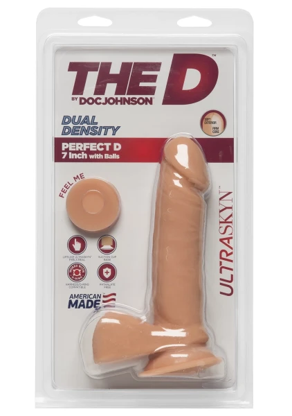 The D - Perfect D 7" Suction Cup Dildo by Doc Johnson - Vanilla