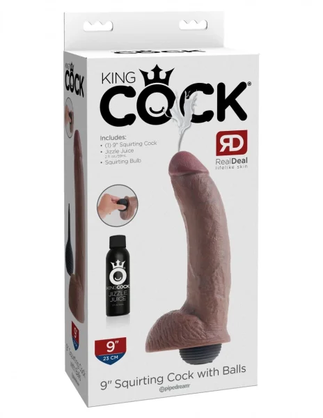 King Cock 9" Squirting Cock - Brown — image 4 of 6