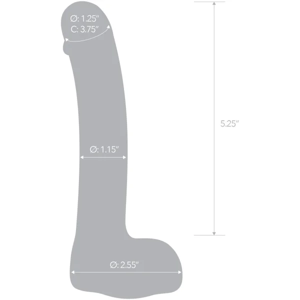 Gläs Realistic Curved Glass G-Spot Dildo  - Clear