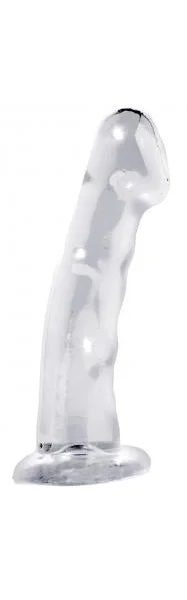 Basix Rubber Works 6.5 inches Dong With Suction Cup Clear