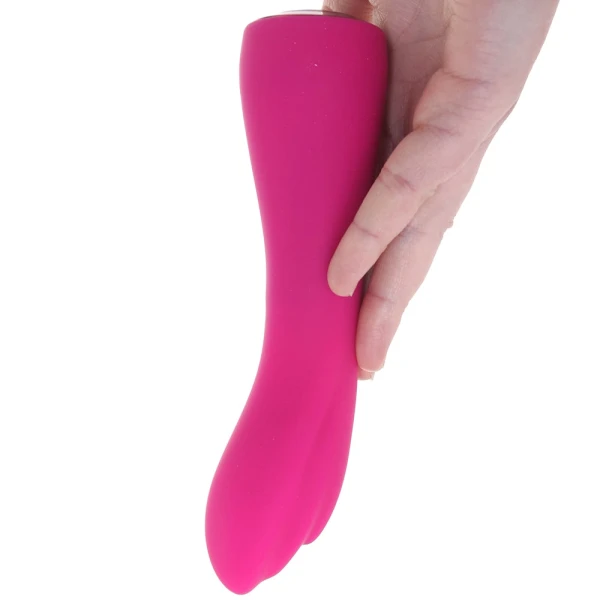 Gem Vibe Collection 7" Curve Rechargeable Waterproof Silicone G-Spot Vibrator By CalExotics - Pink