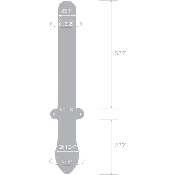 Gläs 9.25" Classic Smooth Dual-Ended Glass Dildo  - Clear
